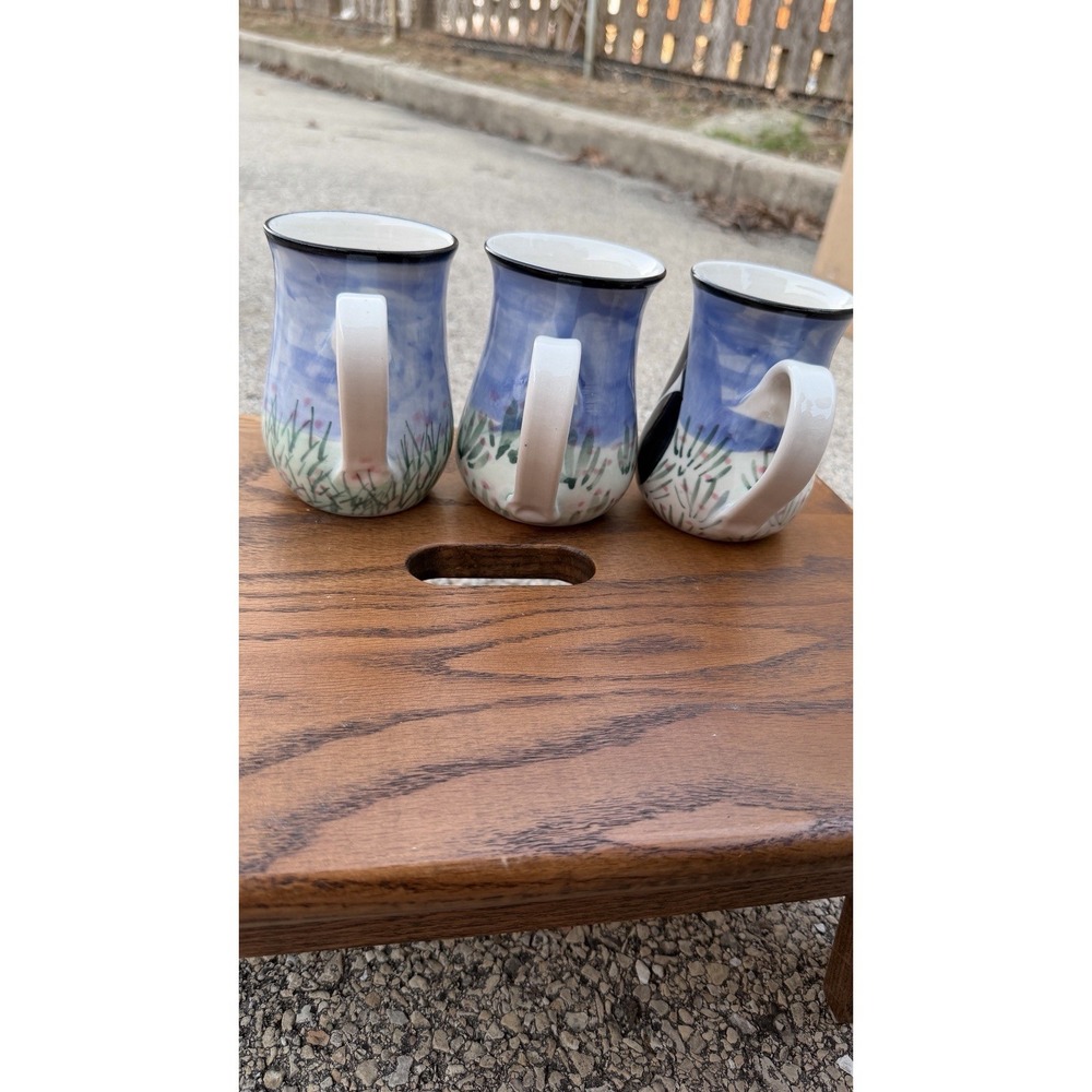 Karen Donleavy Designs Panda Mug Set of 3 Hand Painted Pottery Cups - Picture 14 of 15